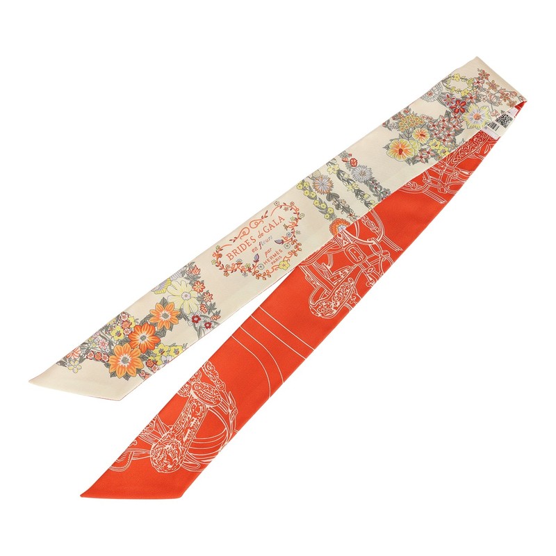 Hermès Brides de Gala Love Silk Twilly Bag Ribbon Scarf Pair (2 Pcs)